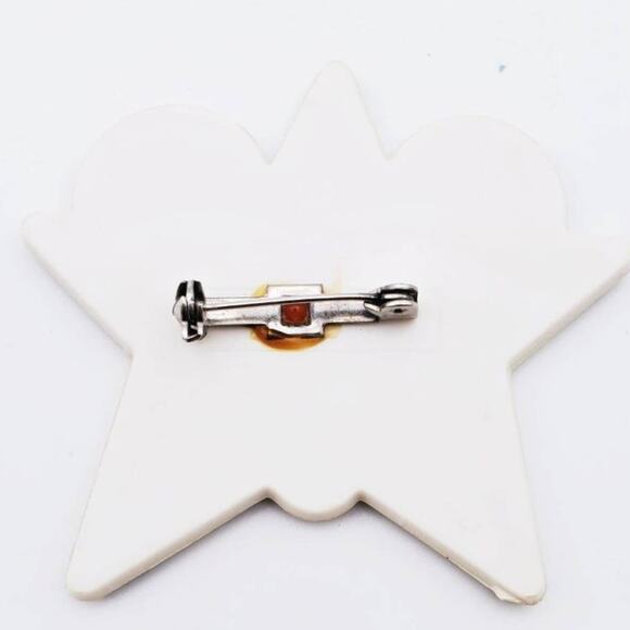 Disney's Mickey Mouse Rare Vintage Gold Glitter Star Pin! - Picture 5 of 6